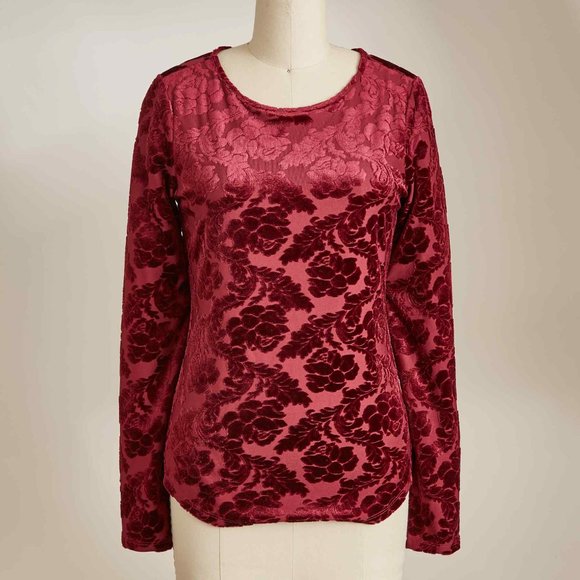 Sundance Delicate Senses Velvet Burnout Top - Picture 2 of 8